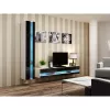 Ant sienos montuojamas lentynų blokas cama meble VIGO NEW 180×40×30 cm baltas/juodas blizgus