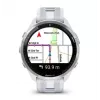 Išmanusis laikrodis GARMIN Forerunner 965 — 47 mm titano korpusas, 1,4 colio AMOLED, 32 GB, 23 dienų baterija, GPS/GLONASS/Galileo, baltas silikoninis dirželis