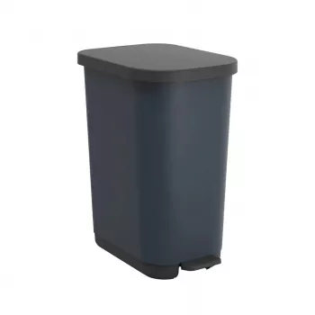 Pedalinė šiukšliadėžė Rotho Ribo 35 l — plastikinis žingsninis šiukšlių kibiras su išimamu vidiniu kibiru, mėlyna, 35 l, 285×400×513 mm