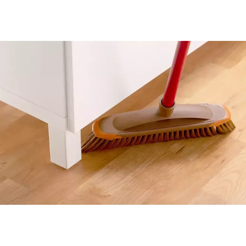 Vidaus šluota VILEDA modelis 136082 su minkštais/kietais plastikiniais šereliais ir kotu, bronzinė