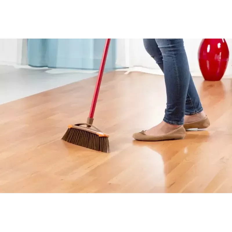 Vidaus šluota VILEDA modelis 136082 su minkštais/kietais plastikiniais šereliais ir kotu, bronzinė