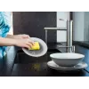 Indų plovimo kempinė VILEDA Tip-Top, pakuotėje 5 vnt., stačiakampiai pluoštiniai įklotai 70×90×30 mm, geltona