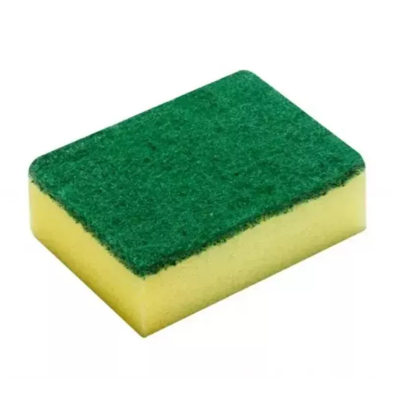 Indų plovimo kempinė VILEDA Tip-Top, pakuotėje 5 vnt., stačiakampiai pluoštiniai įklotai 70×90×30 mm, geltona