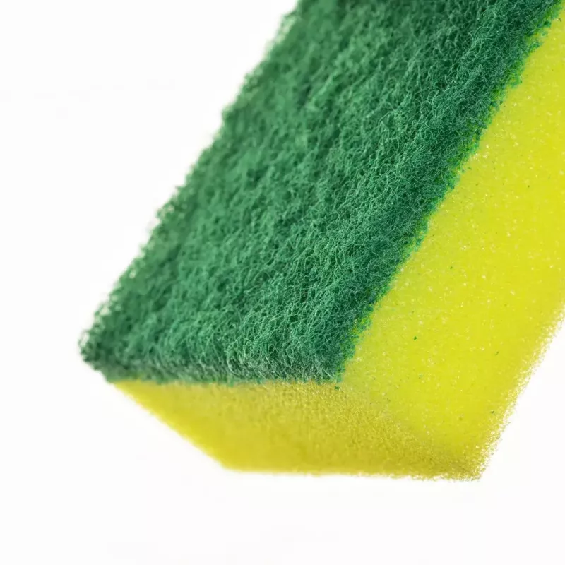 Indų plovimo kempinė VILEDA Tip-Top, pakuotėje 5 vnt., stačiakampiai pluoštiniai įklotai 70×90×30 mm, geltona