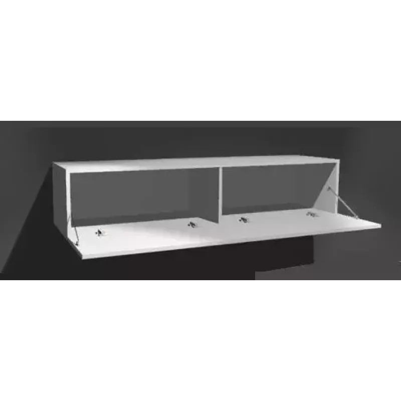 TV staliukas cama meble VIGO 180 — 1800×400×300 mm, baltas viršus, baltas rėmas, medžio drožlių plokštė