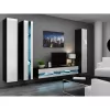 TV staliukas Cama Meble VIGO NEW 30/140/40, 1400×400×300 mm, juoda viršutinė dalis, medžio drožlių plokštė, juodas rėmas