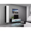 TV staliukas Cama Meble VIGO NEW 30/140/40, 1400×400×300 mm, juoda viršutinė dalis, medžio drožlių plokštė, juodas rėmas
