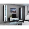 TV staliukas Cama Meble VIGO NEW 30/140/40, 1400×400×300 mm, juoda viršutinė dalis, medžio drožlių plokštė, juodas rėmas