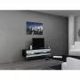 TV staliukas Cama Meble VIGO NEW 30/140/40, 1400×400×300 mm, juoda viršutinė dalis, medžio drožlių plokštė, juodas rėmas