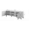 TV spintelė cama meble ABETO 150x42x52 cm, juoda blizgi, MDF viršus, juodas rėmas
