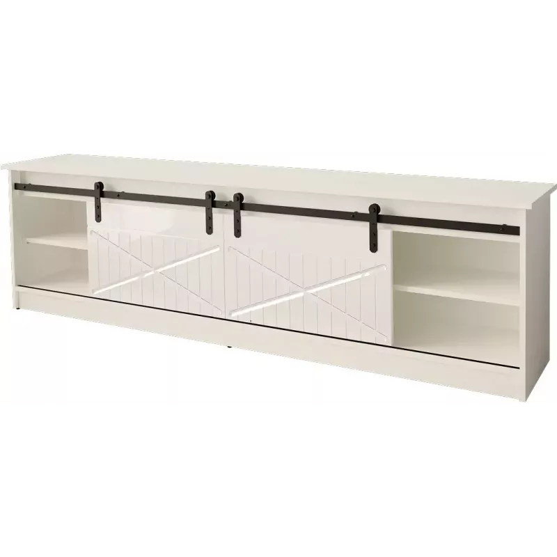TV spintelė Cama Meble GRANERO RTV 200x56,7x35 cm — baltas viršus, medžio drožlių plokštės korpusas