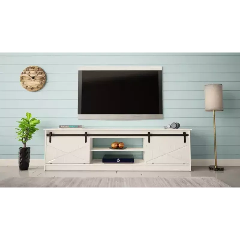 TV spintelė Cama Meble GRANERO RTV 200x56,7x35 cm — baltas viršus, medžio drožlių plokštės korpusas