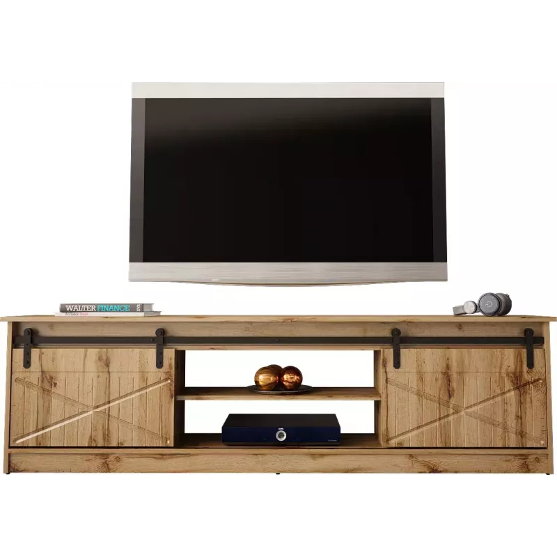 TV spintelė Cama Meble GRANERO RTV, Wotan ąžuolo apdaila, 2000×350×567 mm