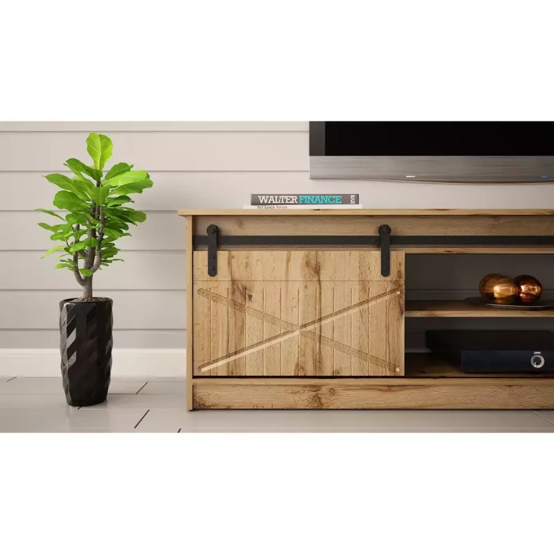TV spintelė Cama Meble GRANERO RTV, Wotan ąžuolo apdaila, 2000×350×567 mm