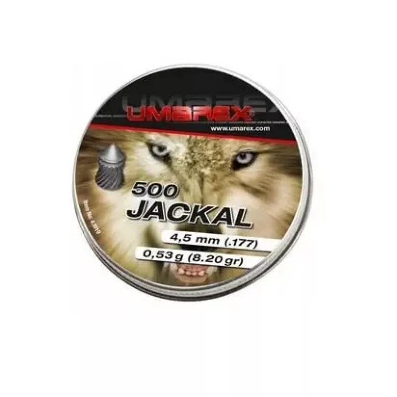 UMAREX Jackal 4,5 mm smailios briaunuotos šratinės granulės, švininės, 0,53 g — 500 vnt.