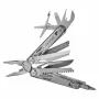 Multitool AZYMUT H2038 pilno dydžio įrankis — 14 įrankių, 16,2 cm atidarytas, 10,1 cm sulankstytas, 264 g, 420/7CR13 plienas, odinis dėklas