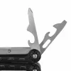 Multitool AZYMUT Turon 10-tools carabiner H-P224108 — nerūdijantis plienas 420, 10 funkcijų, sulankstytas 11 cm, svoris 224 g, odinis dėklas