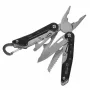 Multitool AZYMUT Turon 10-tools carabiner H-P224108 — nerūdijantis plienas 420, 10 funkcijų, sulankstytas 11 cm, svoris 224 g, odinis dėklas