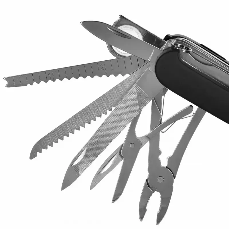 Peilis kišeninis AZYMUT Tatron daugiafunkcis sulankstomas peilis 25 įrankiai, nerūdijantis plienas, 9 cm sulankstytas, 200 g, odinis dėklas