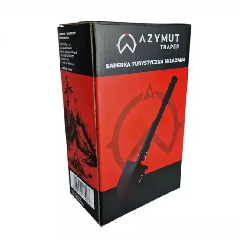Sulankstomas taktinis kastuvas AZYMUT Trapper — nerūdijantis plienas, juodas, 410 mm, 565 g