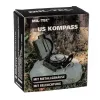 Navigacinis magnetinis kompasas Mil‑Tec Mil‑Tec US su apšvietimu, aliuminio korpusas, masteliai 1:50k ir 1:25k, alyvuogių