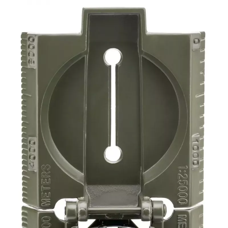 Navigacinis magnetinis kompasas Mil‑Tec Mil‑Tec US su apšvietimu, aliuminio korpusas, masteliai 1:50k ir 1:25k, alyvuogių