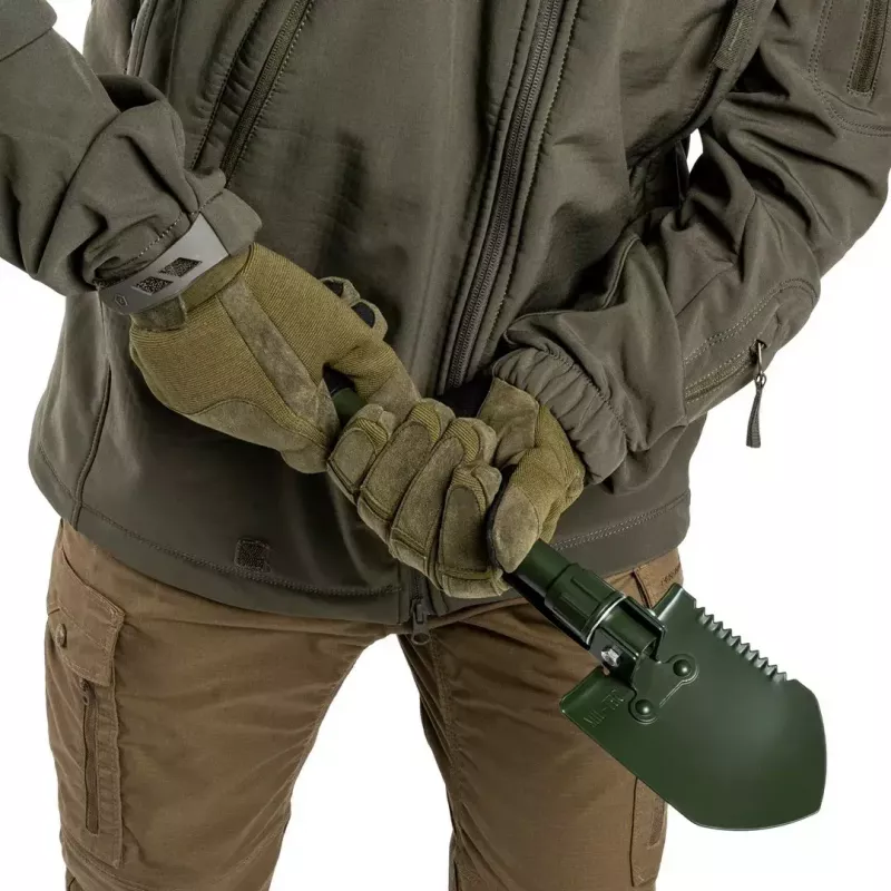 Sulankstomas kastuvas Mil-Tec Mini II — kompaktiškas įsitvirtinimo įrankis, 405 mm ilgis, 100 mm geležtė, 560 g, sulankstomas (15,5 x 10 x 6,5 cm)