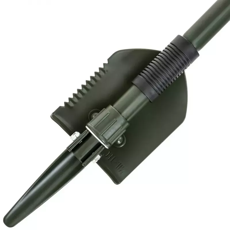 Sulankstomas kastuvas Mil-Tec Mini II — kompaktiškas įsitvirtinimo įrankis, 405 mm ilgis, 100 mm geležtė, 560 g, sulankstomas (15,5 x 10 x 6,5 cm)