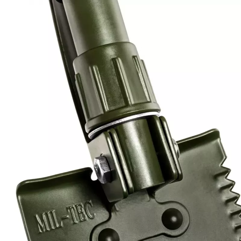 Sulankstomas kastuvas Mil-Tec Mini II — kompaktiškas įsitvirtinimo įrankis, 405 mm ilgis, 100 mm geležtė, 560 g, sulankstomas (15,5 x 10 x 6,5 cm)