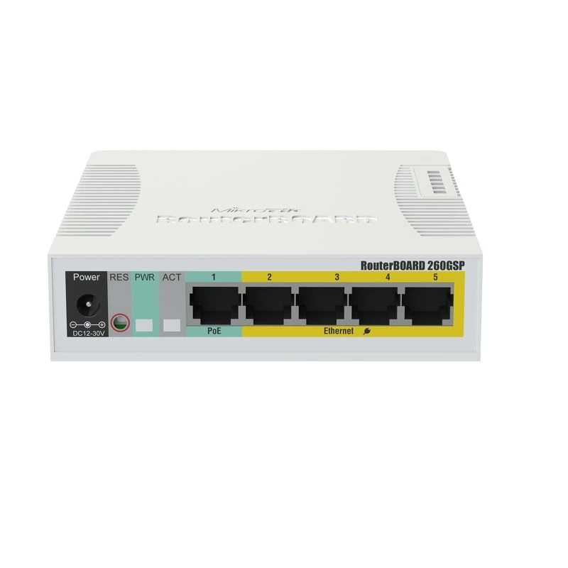 MIKROTIK RB260GSP – 4 prievadų gigabito komutatorius + PoE
