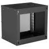 Prie sienos montuojama 9U tinklo spinta INTELLINET 19 colių (540×487×400 mm) juoda, stiklinis priekis, IP20