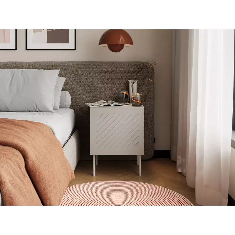 Naktinis staliukas Cama meble SIENA 44,5×40×59 cm, kašmyro matinis, MDF ir medžio drožlių plokštė, 2 vnt. rinkinys