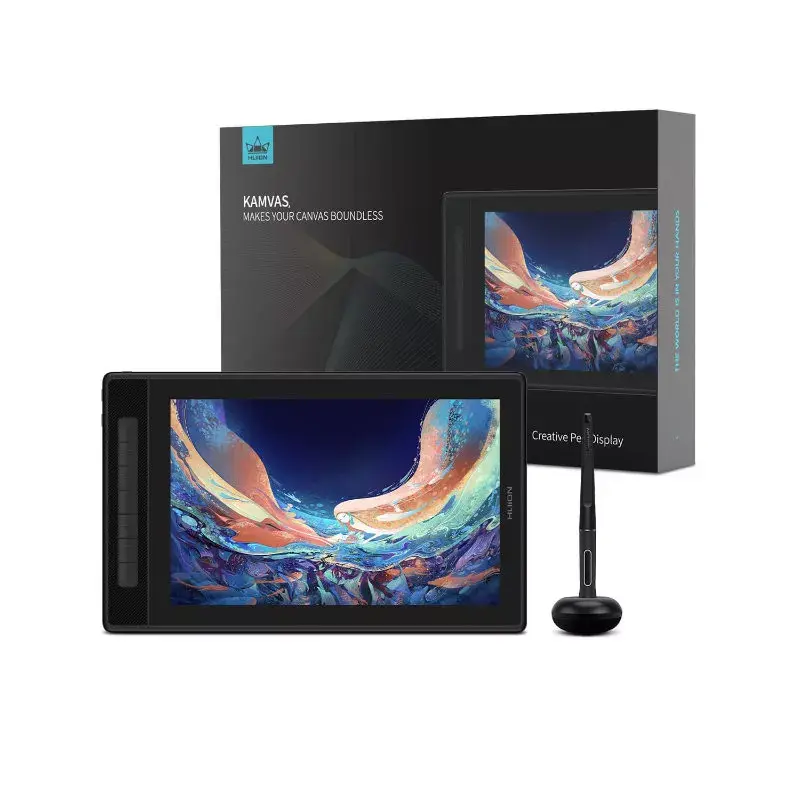 Grafikos planšetė HUION Kamvas Pro 13 — 13,3 col. QLED IPS ekranas 2560×1600, darbo sritis 286,5×179 mm, 8192 slėgio lygiai, 5080 lpi