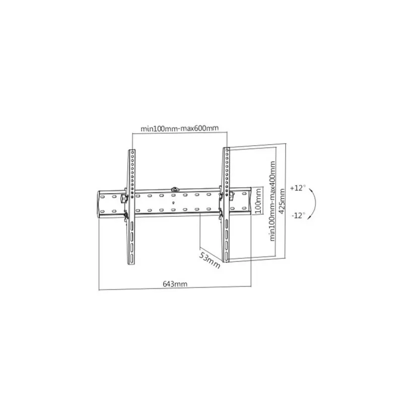 Sieninis TV laikiklis Gembird WM-70T-02 37–70 colių ekranams, 40 kg, VESA iki 600×400, pakreipimas ±12°, 5,3 cm atstumas nuo sienos