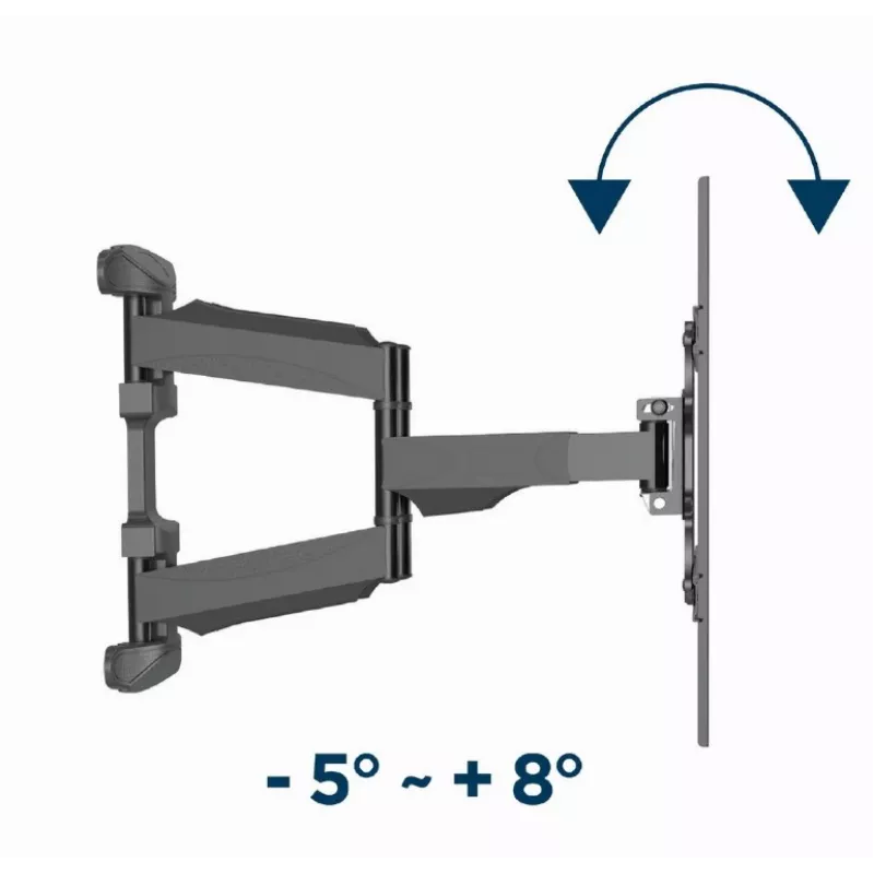 Sieninis televizoriaus laikiklis Gembird WM-75ST-01 32–75 colių ekranams, VESA 600x400, 45,5 kg, reguliuojamas atstumas 4,9–49,1 cm, pasvirimo kampas -5°–8°