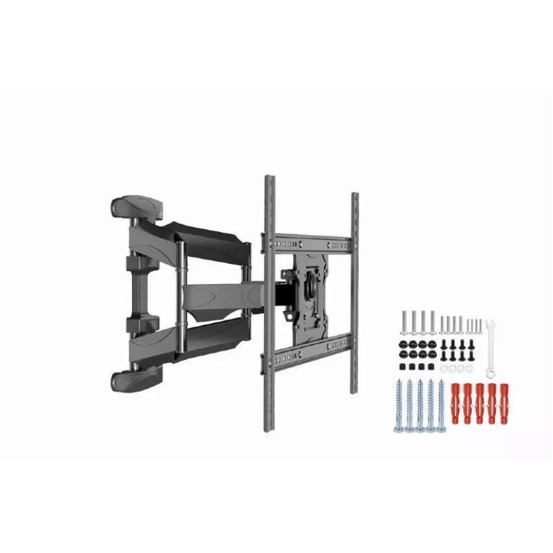 Sieninis televizoriaus laikiklis Gembird WM-75ST-01 32–75 colių ekranams, VESA 600x400, 45,5 kg, reguliuojamas atstumas 4,9–49,1 cm, pasvirimo kampas -5°–8°