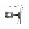 Sieninis TV laikiklis GEMBIRD WM-70ST-01 37–70 colių ekranams, pakreipimas 0° iki -20°, pasukimas ±60°, VESA 200×200–600×400, maks. 35 kg, juodas