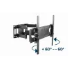 Sieninis TV laikiklis GEMBIRD WM-70ST-01 37–70 colių ekranams, pakreipimas 0° iki -20°, pasukimas ±60°, VESA 200×200–600×400, maks. 35 kg, juodas