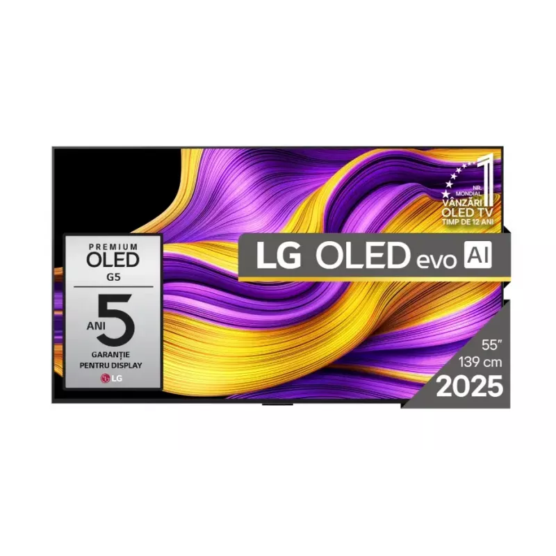 LG OLED evo AI OLED55G51LW televizorius 139,7 cm (55 col.) 4K Ultra HD išmanusis televizorius „Wi-Fi“ juodas