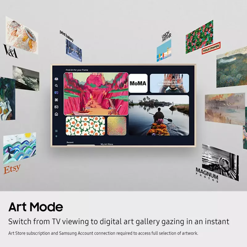 Televizorius Samsung QE65LS03FAUXXH 65 col. The Frame QLED 4K HDR Smart TV, 3840×2160, Tizen, 120Hz
