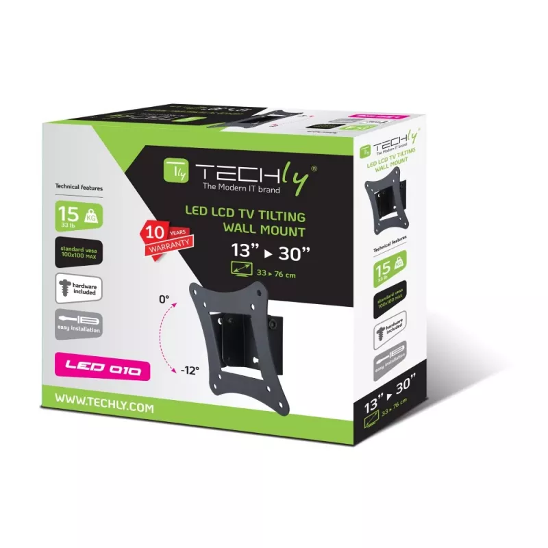 Techly ICA-LCD-900 76.2 cm (30 colių) Juoda