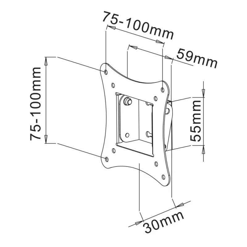 Techly ICA-LCD-900 76.2 cm (30 colių) Juoda