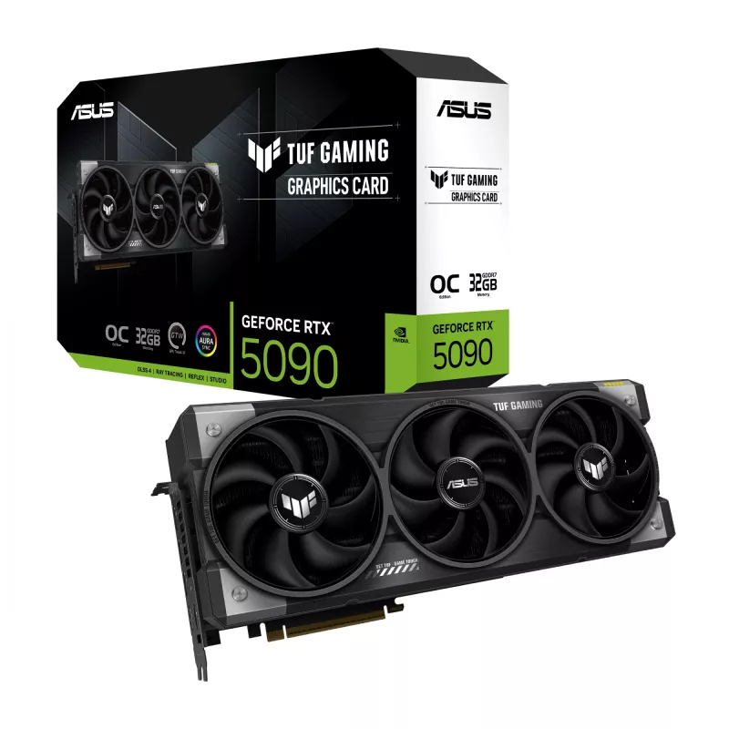 Vaizdo plokštė ASUS TUF Gaming GeForce RTX 5090 — 32 GB GDDR7, 512 bitų, PCIe 5.0, 3 ventiliatoriai