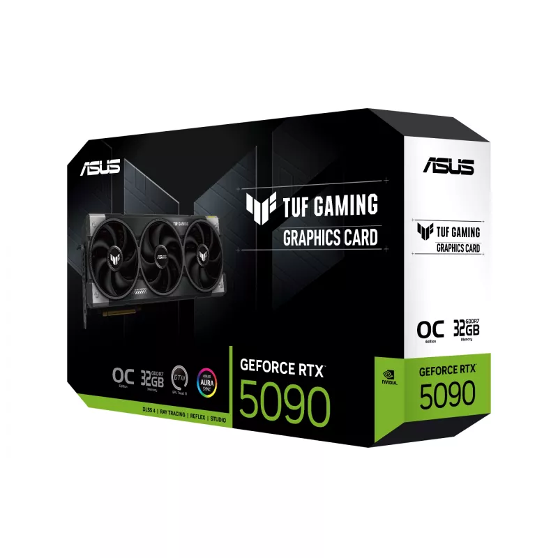 Vaizdo plokštė ASUS TUF Gaming GeForce RTX 5090 — 32 GB GDDR7, 512 bitų, PCIe 5.0, 3 ventiliatoriai