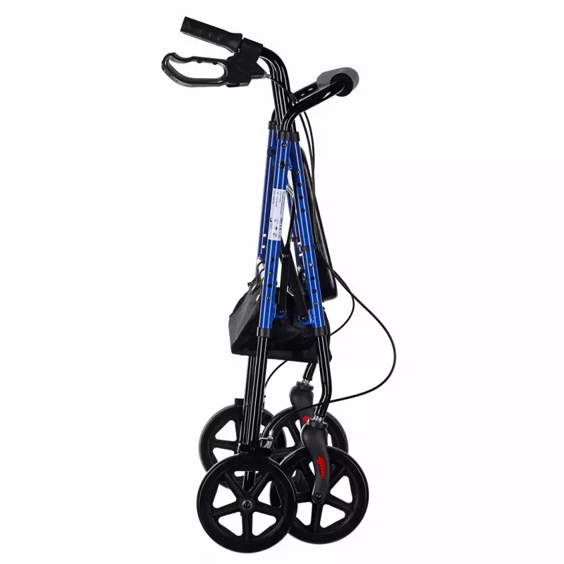 Reabilitacinis vaikštynas ActionMed CH100AM — lengvas aliuminis 4 ratų, reguliuojamas aukštis 700–937 mm, sėdynė 35×32 cm, maks. apkrova 136 kg, sulankstomas