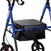 Reabilitacinis vaikštynas ActionMed CH100AM — lengvas aliuminis 4 ratų, reguliuojamas aukštis 700–937 mm, sėdynė 35×32 cm, maks. apkrova 136 kg, sulankstomas