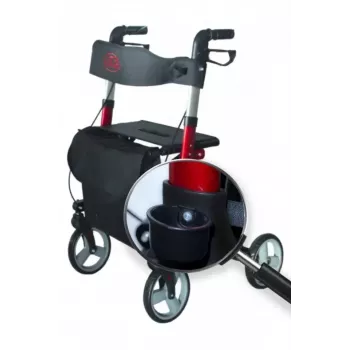 Keturių ratų aliumininis vaikštynė ANTAR AT51006, sulankstomas, reguliuojamo aukščio, 20 cm ratai, maks. apkrova 136 kg, sėdynė 25×46 cm, svoris 7,35 kg