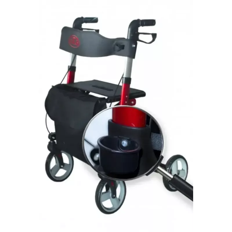 Keturių ratų aliumininis vaikštynė ANTAR AT51006, sulankstomas, reguliuojamo aukščio, 20 cm ratai, maks. apkrova 136 kg, sėdynė 25×46 cm, svoris 7,35 kg