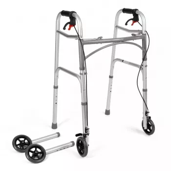Rankinis vežimėlis TIMAGO JMC-C 3223, aliuminio rėmas, 4 ratai, reguliuojamas aukštis 79–91 cm, maks. apkrova 136 kg, plotis 595 mm, svoris 3,8 kg