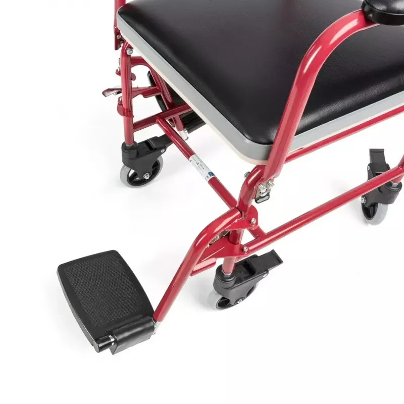 Tualetinis vežimėlis TIMAGO FS 692 sulankstomas, lengvas, su unitazo sėdyne, plieninis rėmas, 4 ratukai, 100 kg talpa